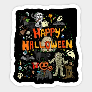 Happy Halloween Scary Retro Sticker